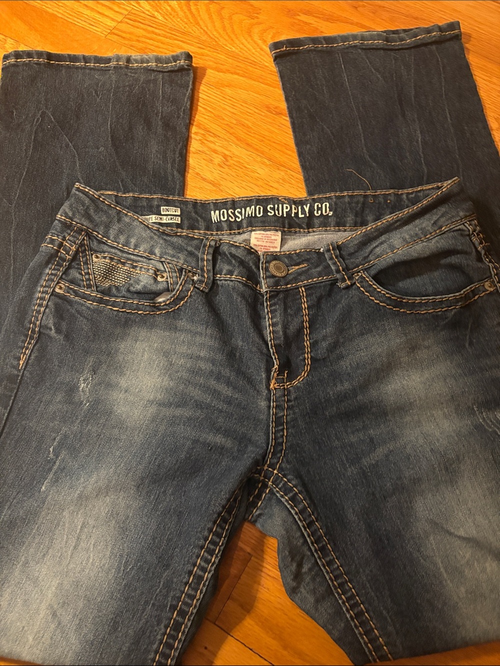 Mossimo Supply Co. Women's Faded Dark Blue Denim Jeans